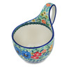 Polish Pottery Bowl with Loop-Handle 16 oz Vibrant Bouquet UNIKAT