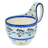 Polish Pottery Bowl with Loop-Handle 16 oz Winter Sparrow
