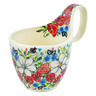 Polish Pottery Bowl with Loop-Handle 7" Polish Spring UNIKAT