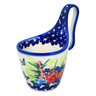 Polish Pottery Bowl with Loop Handle Butterfly Rush UNIKAT