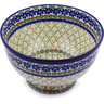 Polish Pottery Bowl with Pedestal 10&quot; Primrose Trellis