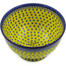 Polish Pottery Bowl with Pedestal 10&quot; Sunburst Daisies