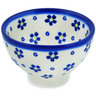 Polish Pottery Bowl with Pedestal 4&quot; Forget Me Not Swirls