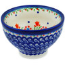 Polish Pottery Bowl with Pedestal 4&quot; Spring Flowers