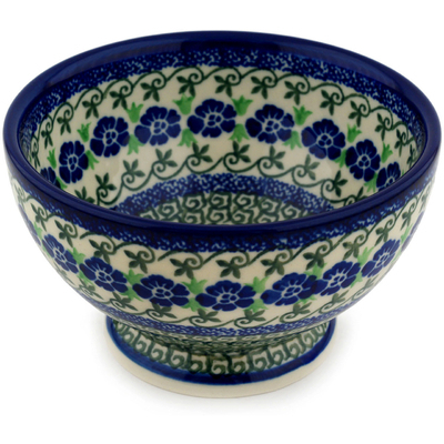 Polish Pottery Bowl with Pedestal 5&quot; Bayou Song
