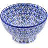 Polish Pottery Bowl with Pedestal 5&quot; Magical Blue