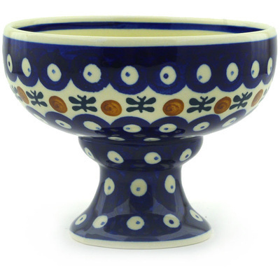 Polish Pottery Bowl with Pedestal 5&quot; Mosquito