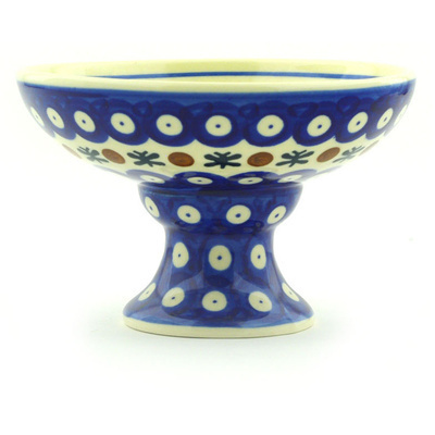 Polish Pottery Bowl with Pedestal 5&quot; Mosquito