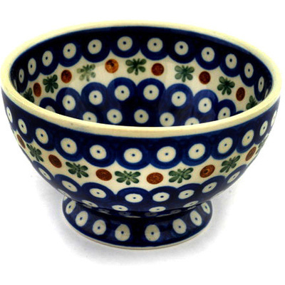 Polish Pottery Bowl with Pedestal 5&quot; Mosquito