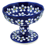 Polish Pottery Bowl with Pedestal 5&quot; Serenity