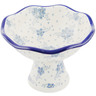 Polish Pottery Bowl with Pedestal 8&quot; Rain Clouds