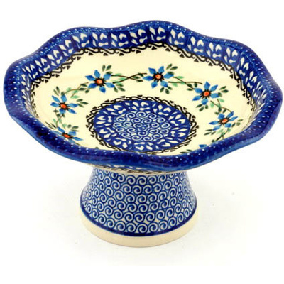Polish Pottery Bowl with Pedestal 8&quot; Shady Spring