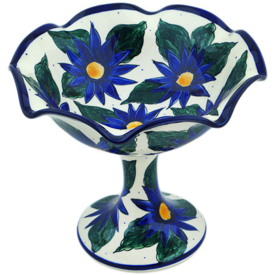 Polish Pottery Bowl with Pedestal 9&quot; Felicia UNIKAT