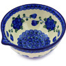 Polish Pottery Bowl with Spout 6&quot; Blue Poppies