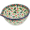 Polish Pottery Bowl with Spout 6&quot; Festive Berries UNIKAT