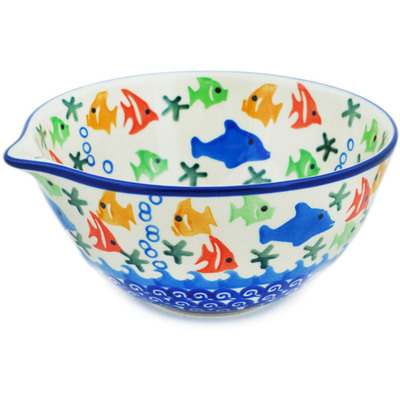 Polish Pottery Bowl with Spout 6&quot; Under The Sea