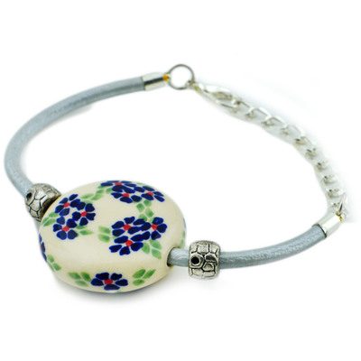 Polish Pottery Bracelet 10&quot; Blue Gardenia