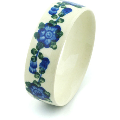 Polish Pottery Bracelet 3&quot; Blue Poppies