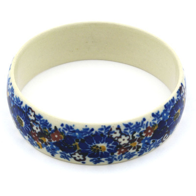 Polish Pottery Bracelet 3&quot; Flower Wreath UNIKAT