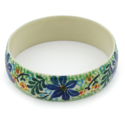 Polish Pottery Bracelet 3&quot; Midnight Lilies UNIKAT