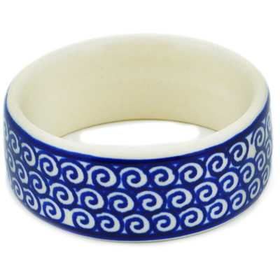 Polish Pottery Bracelet 3&quot; Peacock Swirl