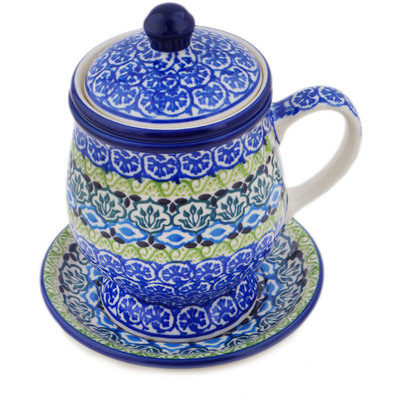 Polish Pottery Brewing Mug 10 oz Artistic Boho