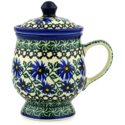Polish Pottery Brewing Mug 10 oz Blue Chicory