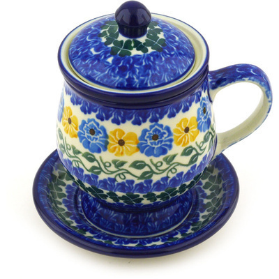 Polish Pottery Brewing Mug 10 oz Daffodils &amp; Daisies