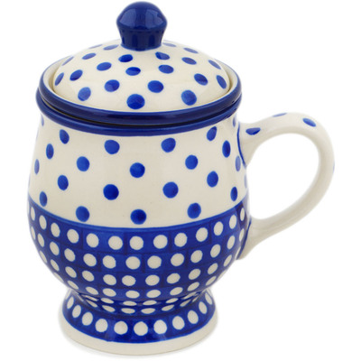 Polish Pottery Brewing Mug 10 oz Dot Around UNIKAT