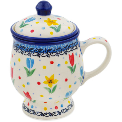 Polish Pottery Brewing Mug 10 oz Full Bloom UNIKAT