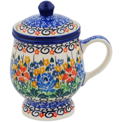Polish Pottery Brewing Mug 10 oz Golden Daisies UNIKAT