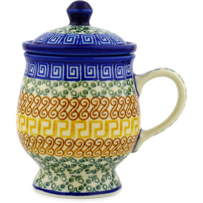 Polish Pottery Brewing Mug 10 oz Grecian Sea
