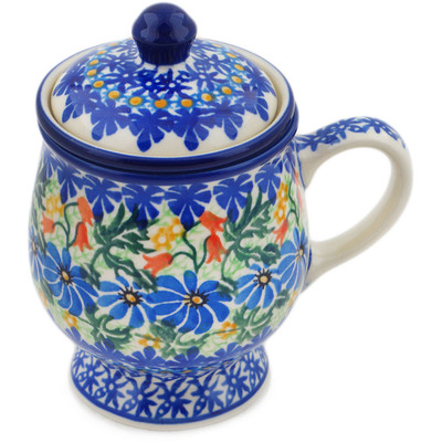 Polish Pottery Brewing Mug 10 oz Happy Daisy UNIKAT