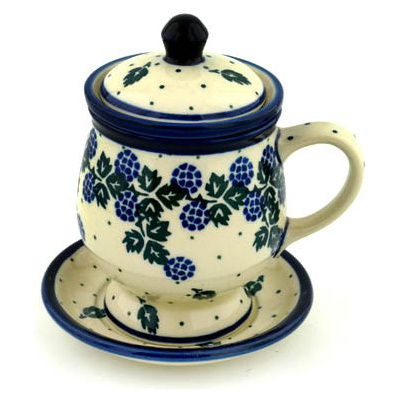 Polish Pottery Brewing Mug 10 oz Summer Blackberries