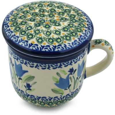 Polish Pottery Brewing Mug 12 oz Tulip Fields UNIKAT