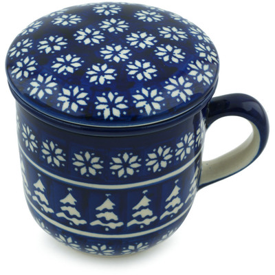 Polish Pottery Brewing Mug 12 oz Winter Night