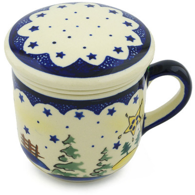 Polish Pottery Brewing Mug 12 oz Winter Wonderland