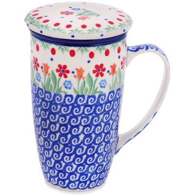 Polish Pottery Brewing Mug 13 oz Babcia&#039;s Garden