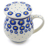 Polish Pottery Brewing Mug 14 oz Blue Zinnia
