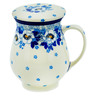 Polish Pottery Brewing Mug 16 oz Blue Spring