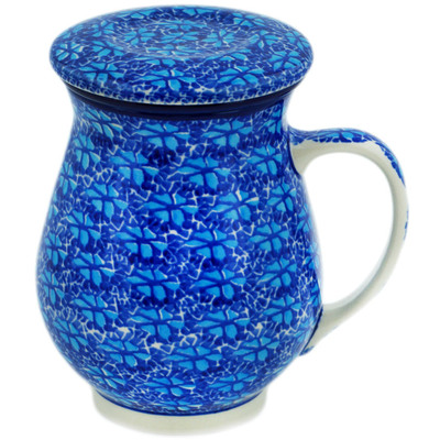 Polish Pottery Brewing Mug 16 oz Deep Into The Blue Sea