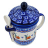 Polish Pottery Brewing Mug with Spoon 12 oz Apple Pears