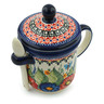 Polish Pottery Brewing Mug with Spoon 12 oz Spring Splendor UNIKAT