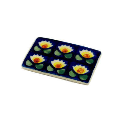 Polish Pottery Brooch 2&quot; Waterlily
