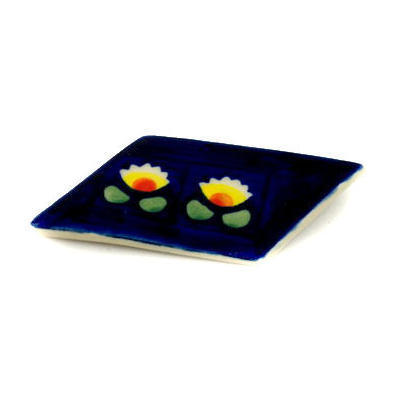 Polish Pottery Brooch 3&quot; Waterlily
