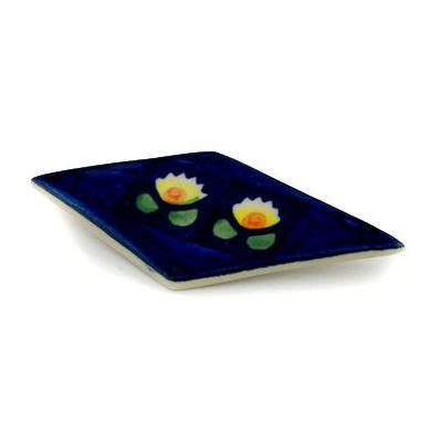 Polish Pottery Brooch 3&quot; Waterlily
