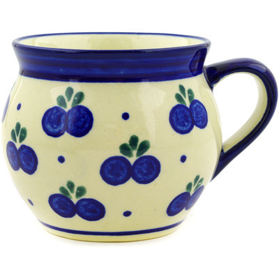 Polish Pottery Bubble Mug 10 oz Blueberry Hill