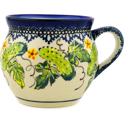 Polish Pottery Bubble Mug 10 oz Cucumber Patch