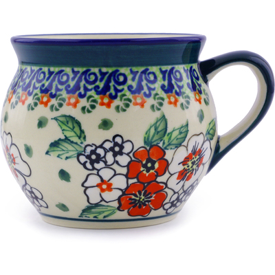 Polish Pottery Bubble Mug 10 oz Flower Heaven UNIKAT
