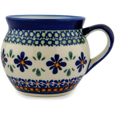 Polish Pottery Bubble Mug 10 oz Gingham Flowers